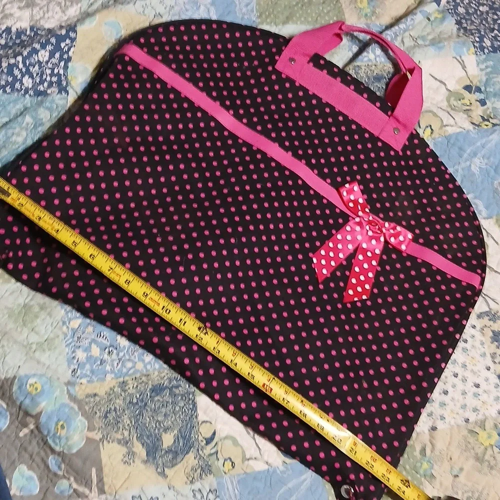 Skater‎ Travel Bag ,pink polka Dots W Pink Polkadot Ribbon. 20x23in.zipped Up